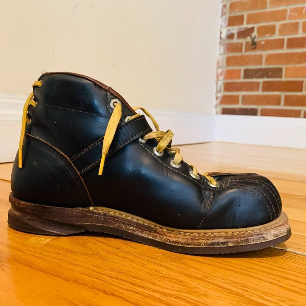 VINTAGE JC Higgins WW2 US Ski Mountain Leather Boots Steampunk - Picture 13 of 16